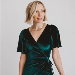 NWT velvet wrap maxi dress